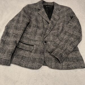 Men's Gray Plaid Blazer
